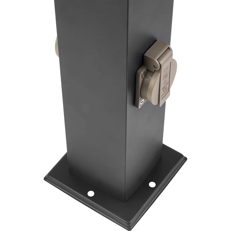 Grafner Gartenleuchte Wegleuchte Standleuchte 80 cm Außensteckdose anthrazit 2 Steckdosen, ohne Leuchtmittel, Standleuchte – Bild 8