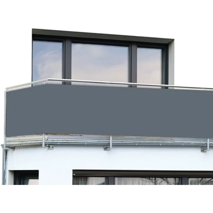 Maximex Balkon-Sichtschutz ANTHRAZIT Uni, Glasfaserverstärkte Balkonsichtschutzfolie, UV- und witterungsbeständig, Zuschneidbar, 5 m x 85 cm – Bild 2