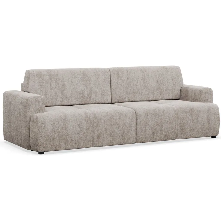 Selsey 'Cobbly' Schlafsofa mit Schlaffunktion, mit Bettkasten, 3-Sitzer, Chenille Onyx Greige, 244 cm