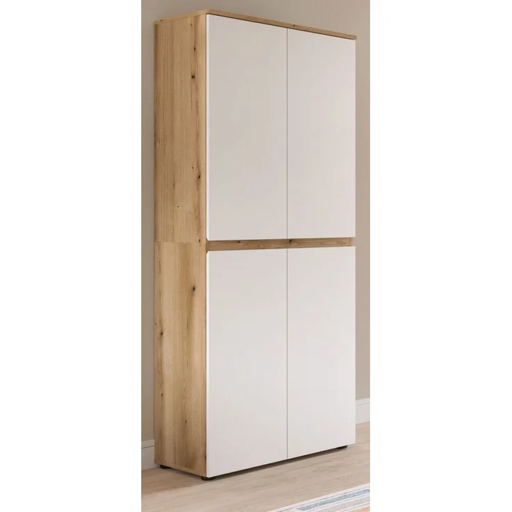 Mehrzweckschrank Assino in weiß und Eiche 70x175 cm – Bild 4