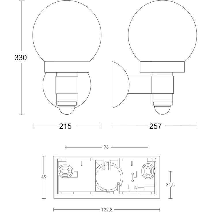 Steinel Sensor-Außenleuchte L 115 S weiß, 240°-Bewegungsmelder, 12 m Reichweite, Kugelleuchte E27, Grundlicht, Softlichtstart – Bild 7