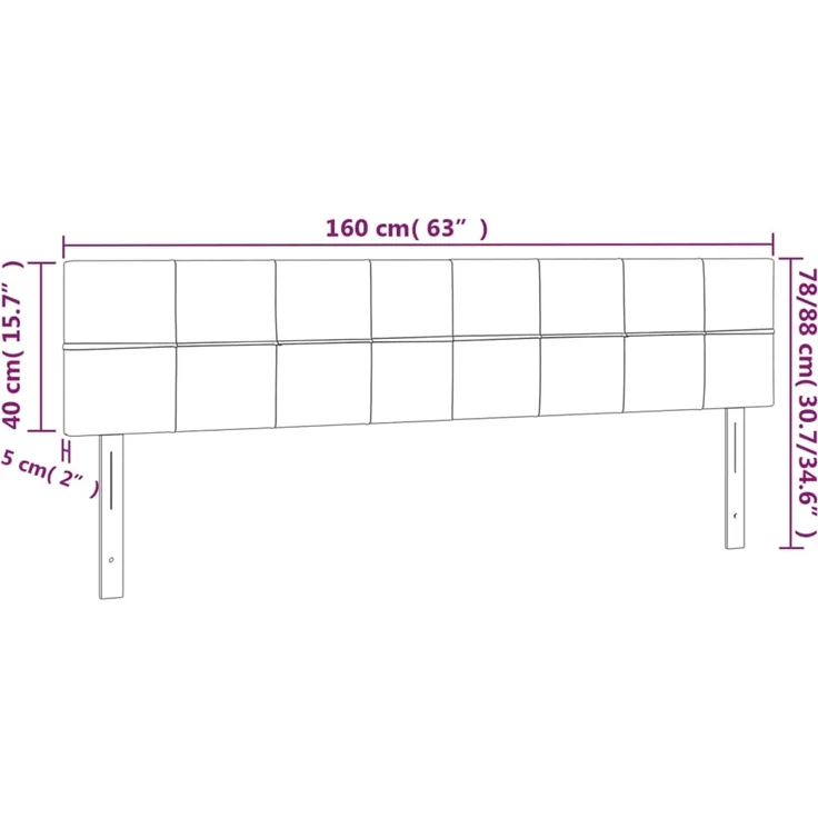 vidaXL Kopfteile 2 Stk. Dunkelblau 80 x 5 x 78/88 cm Samt 346072 – Bild 8