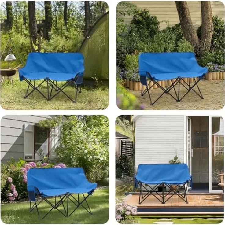 SUNULA Campingstuhl XXXXL Campingstuhl Faltbar 2 Sitzer Faltstuhl Camping Klappstuhl, Robust 2 Personen Klappstuhl für Outdoor, Balkon, Garten – Bild 7