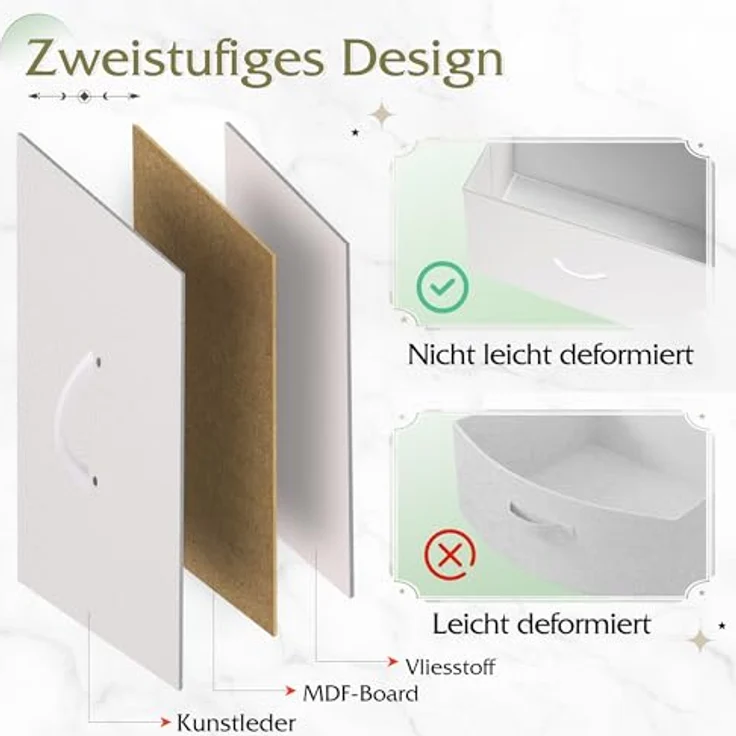 WLIVE Kommode, 2 kommode mit schubladen,Stoffschubladen mit Auszügen,für Schlafzimmer, Flur,Wohnzimmer, Kinderzimmer, mit stabilem Stahlrahmen und Holzpaneelen, weiß – Bild 9