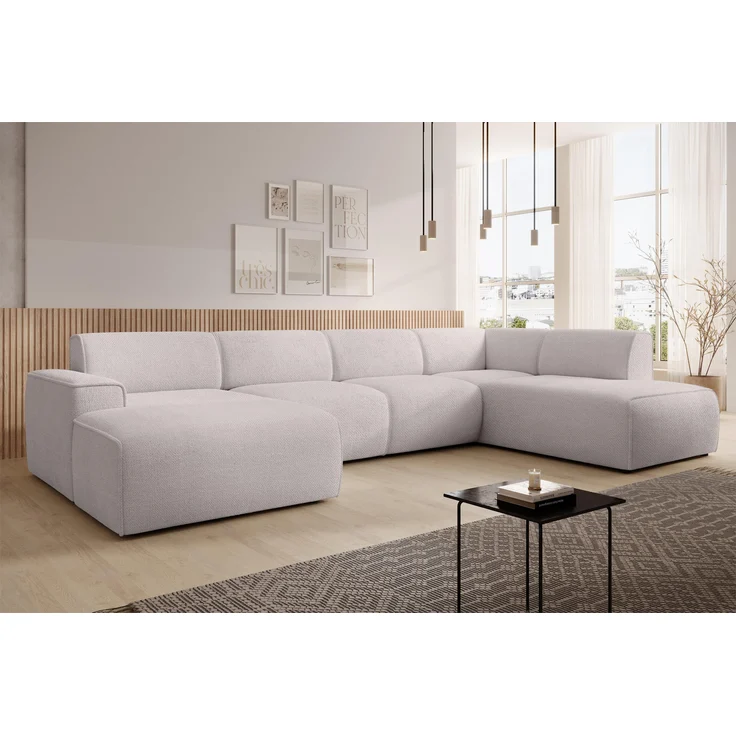 AX LIVING XXL Sofa U Form Didim Creme 378cm breit modern & großzügig R