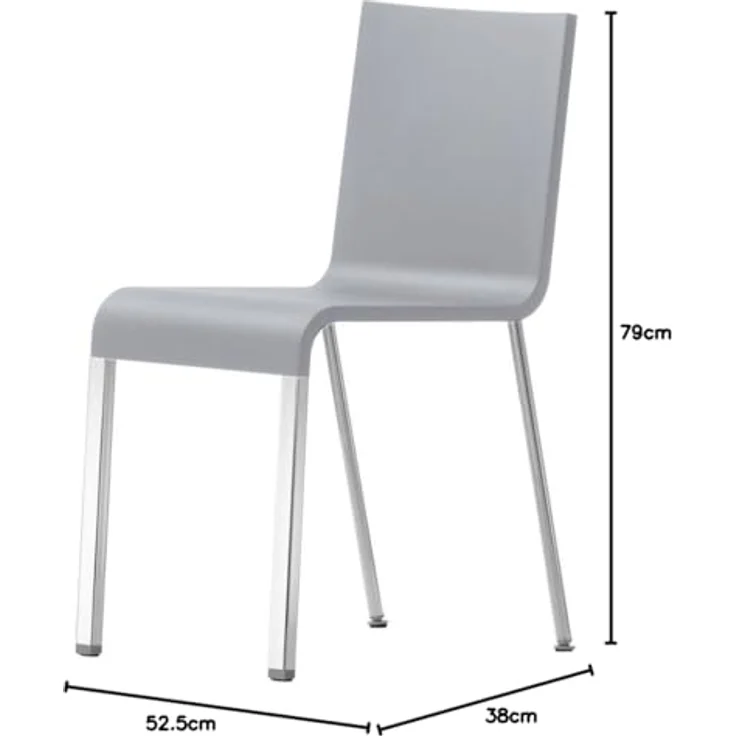 Vitra 440 142 000105.03 Stuhl, grau stapelbar – Bild 3