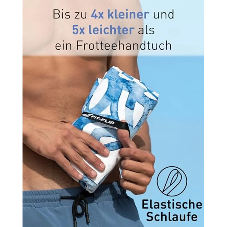 Fit-Flip Strandtuch XXL Mikrofaser, leicht & schnelltrocknend, 100% recyceltes Badetuch Boho, 200x90cm – Bild 5
