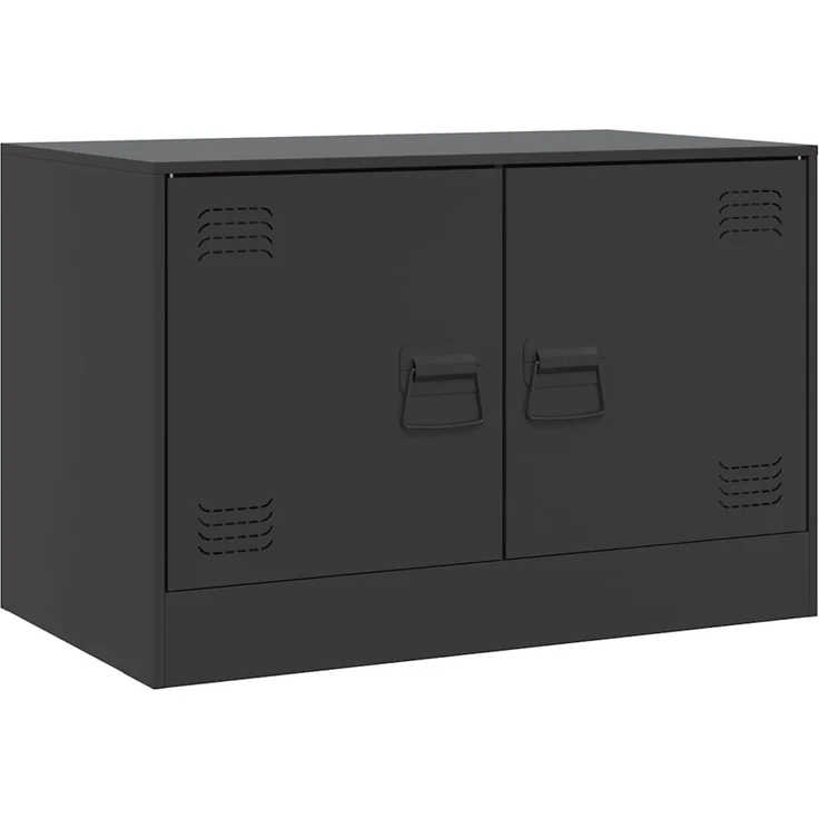 2 pcs TV-Schrank, Lowboard Schwarz 67x39x44 cm Stahl – Bild 5