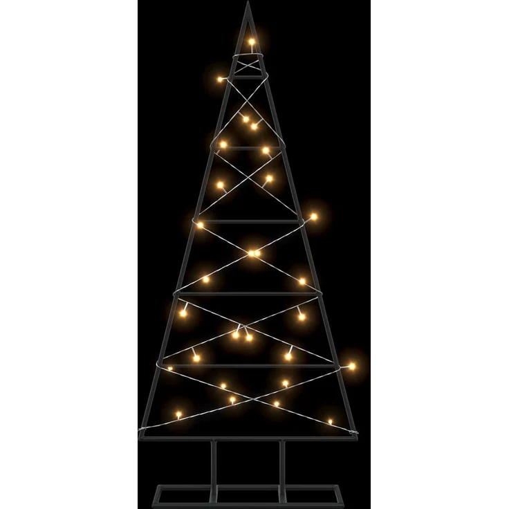 vidaXL Metall Weihnachtsbaum KUOPIO 90 cm Warmes Weiß Stahl Schwarz 42054047 – Bild 5