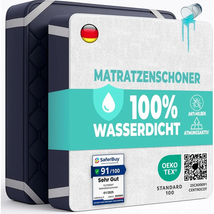 Matratzenschoner 160x200 cm wasserdichte Matratzenauflage aus Baumwolle Nässeschutz Inkontinenzunterlage Matratzenbezüg Atmungsaktive Anti-Allergie und Anti Milben für Bett und Matratze Waschbar