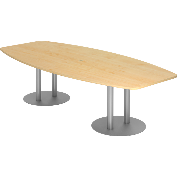 Konferenztisch KT28S 280x130cm Säulenfuß Ahorn Gestellfarbe: Silber