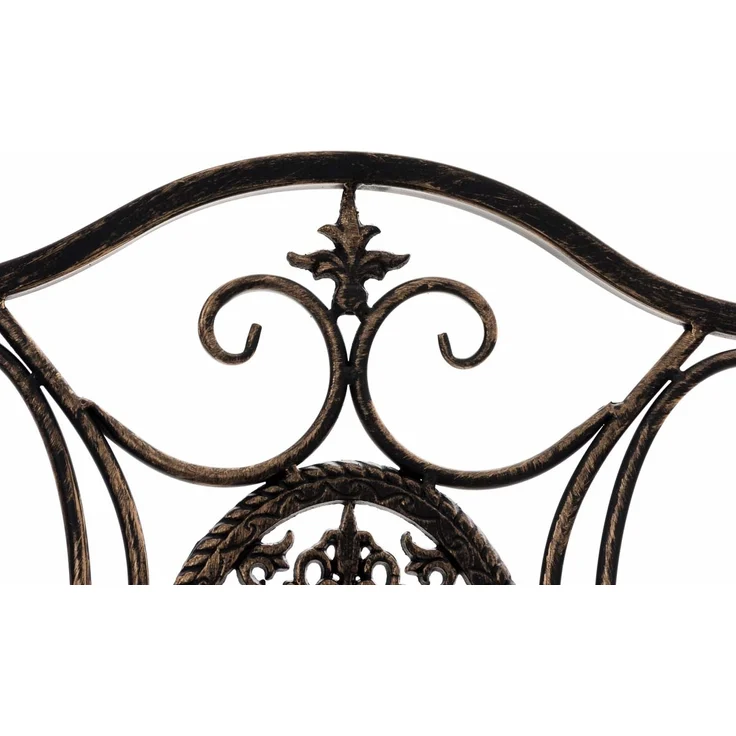 Outdoor Sitzgruppe RIZAR - Metall Bronze 42x49x91.5 cm | Gartenmöbelset 2 Personen Metall Vintage Balkonmöbel Set Bistrotisch Terrassenmöbelset – Bild 3