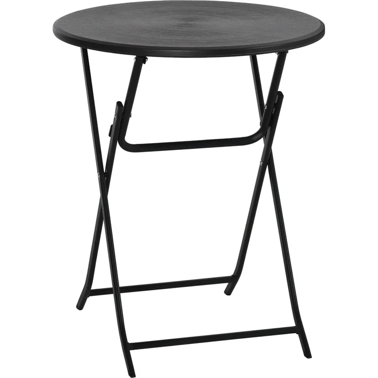 Außen-Couchtisch für 2 Personen, runder Gartentisch mit Stahlgestell, Ø 60 x 73H cm, dunkelgrau – Bild 2