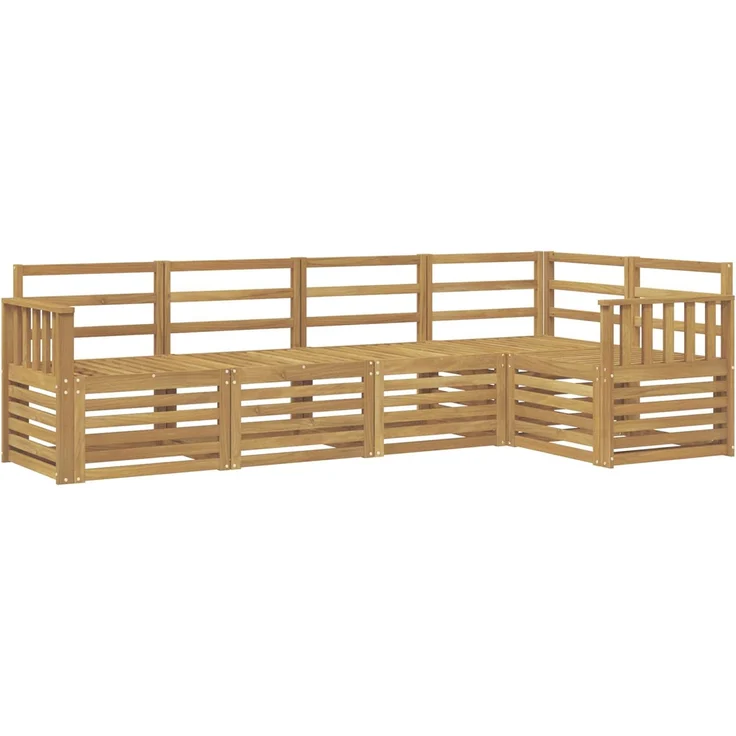 vidaXL Outdoor-Sofagarnitur 5 stk. 5-Sitzer Weiß Massivholz Akazie 3391824 – Bild 2