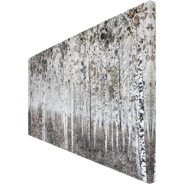 Art for the home Leinwandbild Birkenwald, Wald, Aquarell Wald 60x120 cm – Bild 3