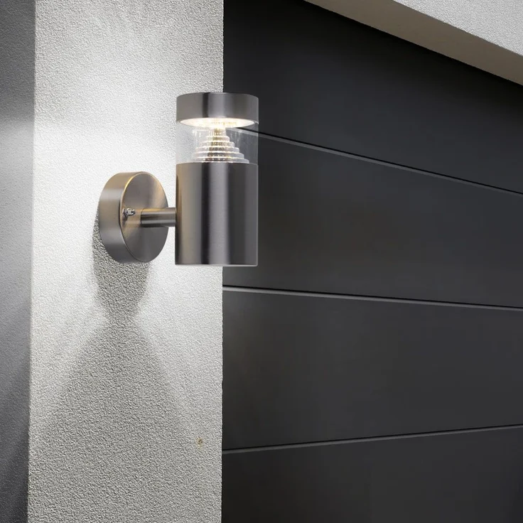 LED Wandleuchte, Edelstahl, Glas-Optik, 7,6x14x15,5cm – Bild 5
