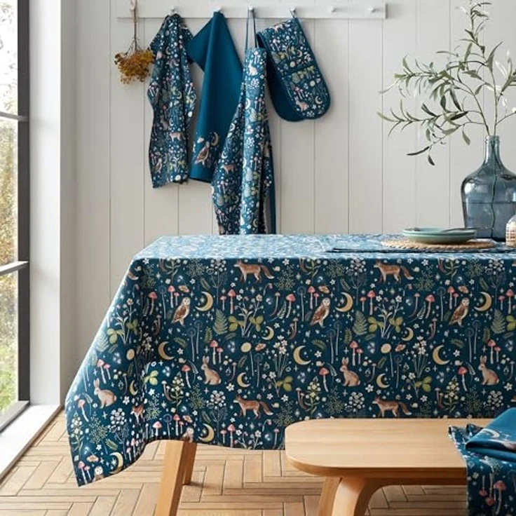 Catherine Lansfield Tischdecke Enchanted Twilight, Baumwolle, 137x178 cm, Marineblau – Bild 1