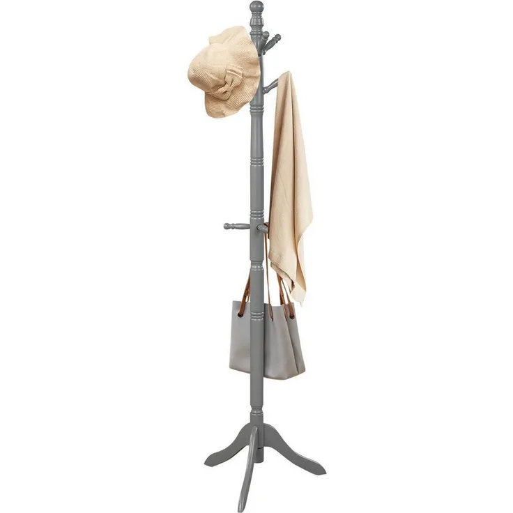 COSTWAY Garderobenständer, 9 Haken, höhenverstellbar, stehend, Holz, 175cm