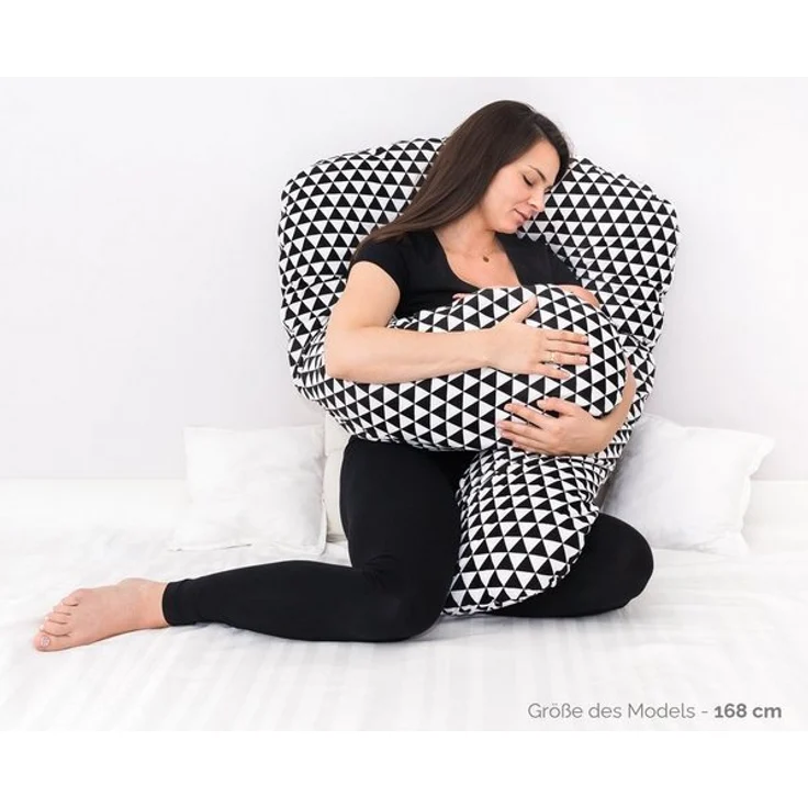 Loolay Stillkissen Schwangerschaftskissen Seitenschläferkissen Stillkissen TYP A 330cm, Attmungsaktive WAFFELPIQUE + GLATT Baumwolle XXXL Lagerungkissen, MUSTER: WAFFEL Grau/ Grau, Stillkissen Kissen für schlafen + Bezug, 100% Europäische Stoffe unf Kl... – Bild 4