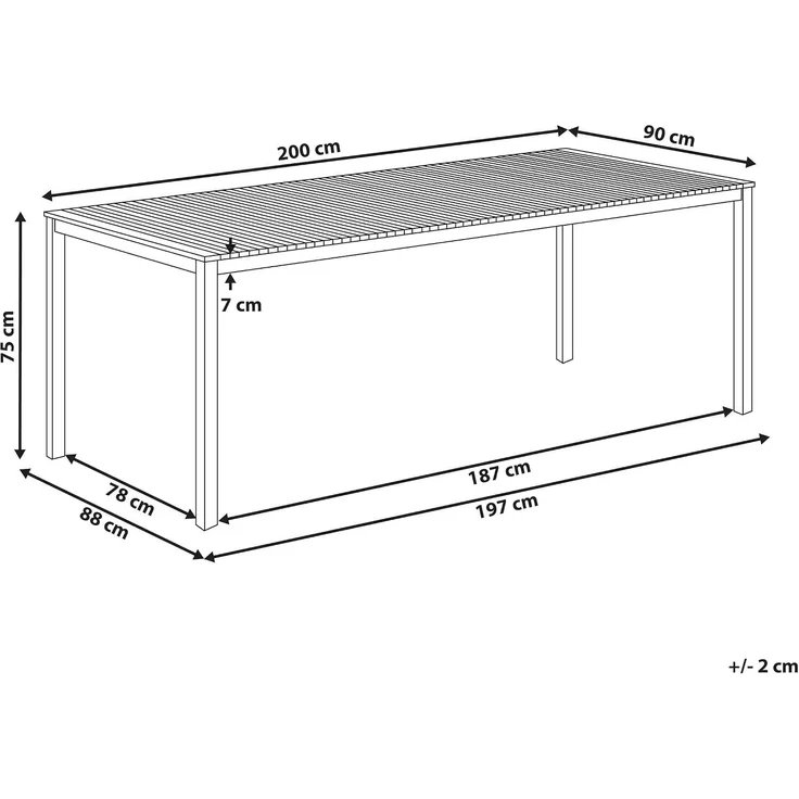 Beliani 'VIAREGGIO' Gartentisch, Teakholz Heller Holzfarbton – Bild 3
