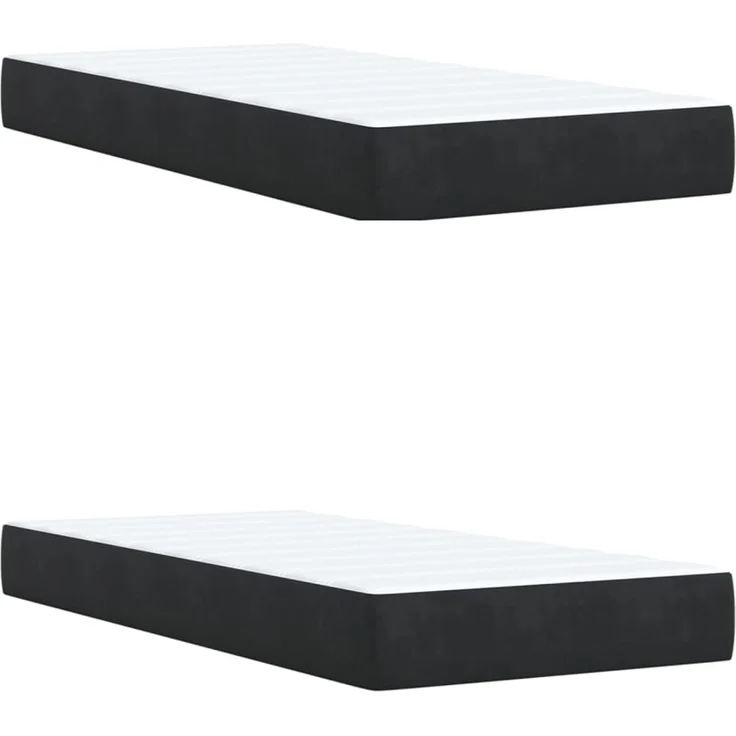 vidaXL Boxspringbett mit Matratze Schwarz 200x200 cm Samt 3288698 – Bild 12