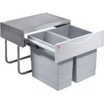 Hailo Einbaumülleimer für Drehtüren Tandem S 2, hellgrau, 18 + 12 Liter