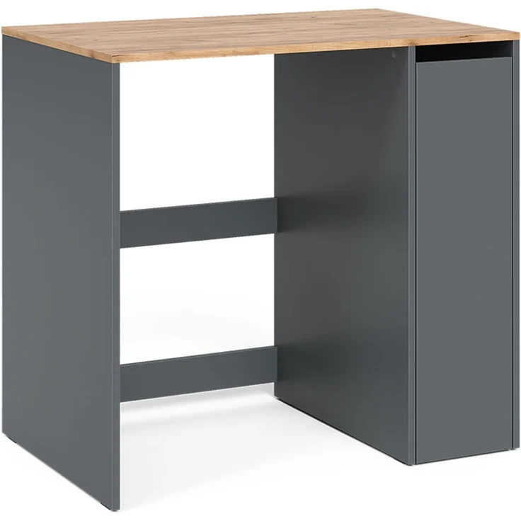 Waschmaschinenschrank Viktor Anthrazit/Goldkraft Eiche 93.6 x 88.2 cm mit Rollcontainer Vicco – Bild 1