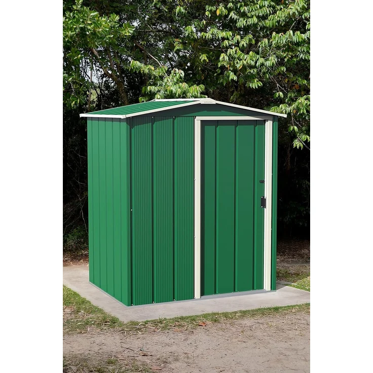 Duramax ECO 5x4 (1.56 m²) Metallgerätehaus, feuerverzinktes Metall gerätehaus - Geräteschuppen, verstärkte Dachkonstruktion, wartungsfreier und wetterfester Metallschuppen, Grün – Bild 2