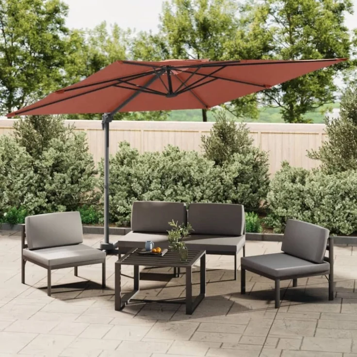 vidaXL Ampelschirm mit Doppeldach Terrakotta 400x300 cm 319958 – Bild 1