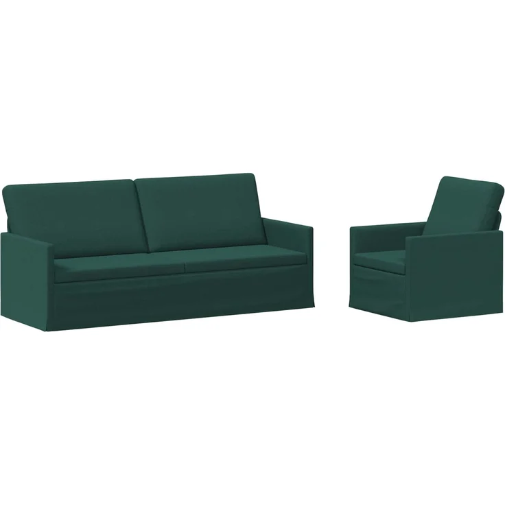 vidaXL Sofa-Set 2 pcs Dunkelgrün Stoff 3433167 – Bild 1