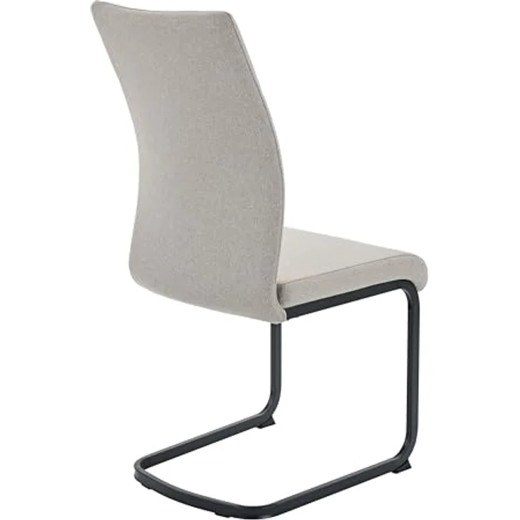 Hela Tische, 2er Set Schwingstuhl Esszimmerstuhl Turin, Webstoff Schlamm, Steppung, Oeko-TEX, Metallgestell Vierkantrohr Schwarz, belastbar 120kg – Bild 8