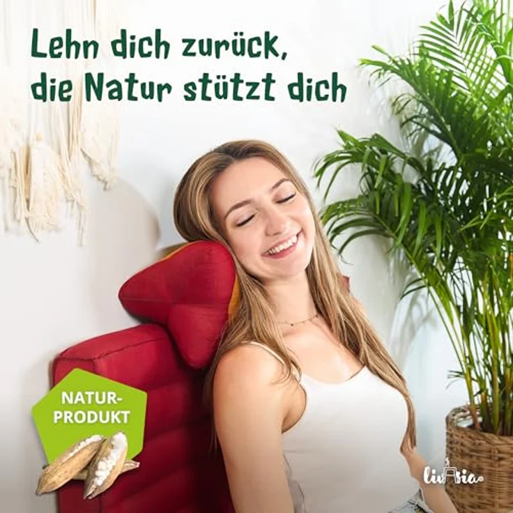 livasia Nackenstützkissen Knochenkissen, vegan und handgefertigt, Ø 15x32cm, Kapok – Bild 3