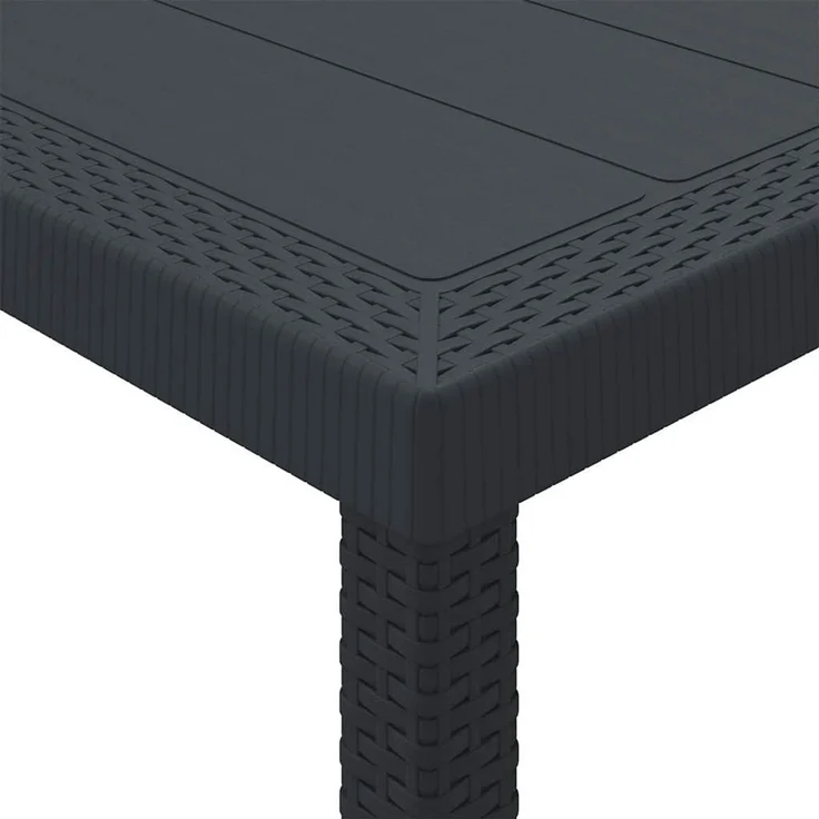 vidaXL Gartentisch Anthrazit 100 x 100 x 73 cm Poly-Rattan 871680 – Bild 7