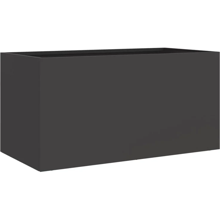 vidaXL Pflanzkübel Schwarz 62x30x29 cm Stahl 841589 – Bild 1