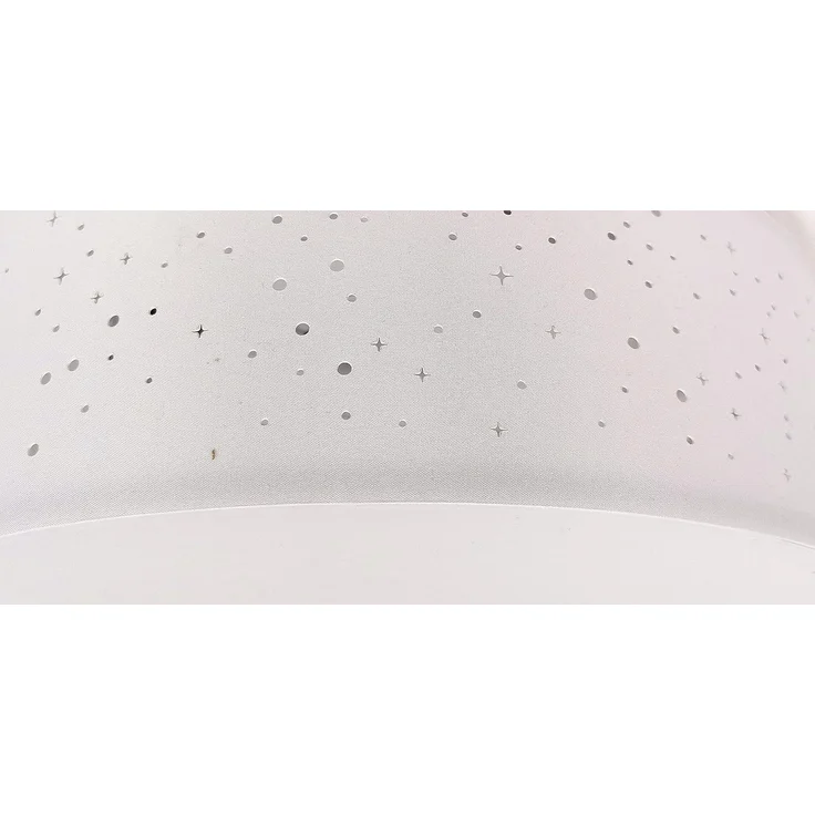 TRANGO LED Deckenleuchte, 3141 Deckenstrahler mit 50cm Ø Sternenhimmel Stoffschirm in *WEISS* rund inkl. 3x E27 Lampenfassung für LED (ohne Leuchtmittel) für Wohnzimmer, Schlafzimmer Flur Gästezimmer Deckenlampe Schlafzimmerlampe, Bürolampe – Bild 5
