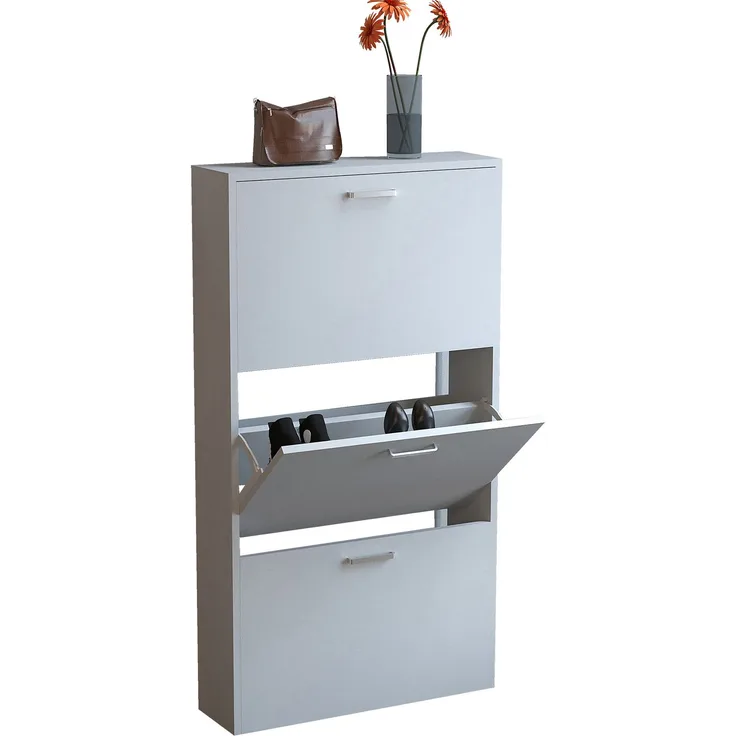 VCM Schuhschrank Sulos 920229 Weiß H. 108 x B. 59 x T. 17 cm