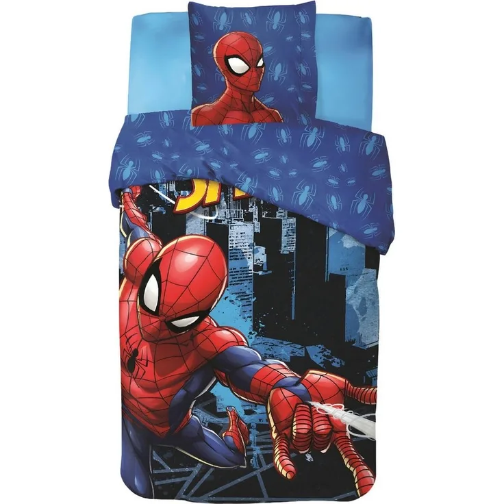 MARVEL Bettwäsche Marvel Spider-Man Jungen Bettwäsche Set 135x200 80x80 cm, 2 teilig, 100% Baumwolle
