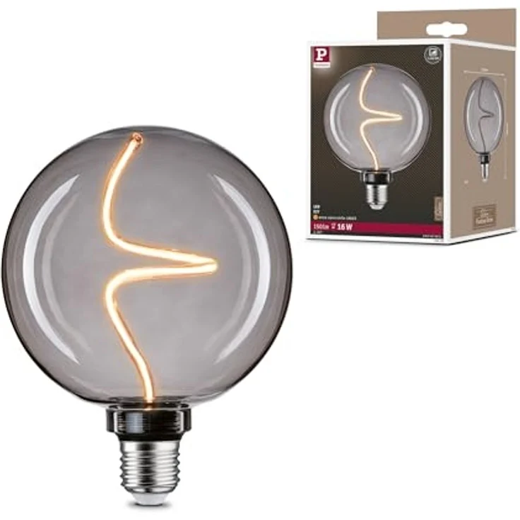 Paulmann 29238 Standard 230V LED Globe 125mm E27 150lm 1800K Rauchglas dimmbar – Bild 1