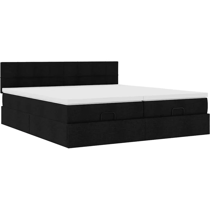 vidaXL Ottoman-Bett mit Matratzen Schwarz 180x200 cm Stoff 3311996 – Bild 4