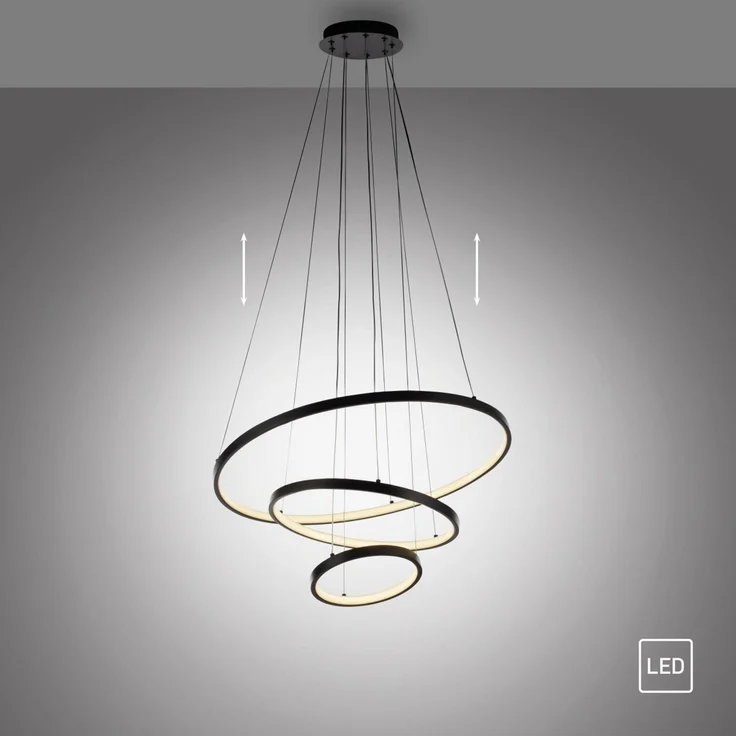 JUST LIGHT 15070-18 CERCHI Pendelleuchte schwarz 3000K – Bild 1