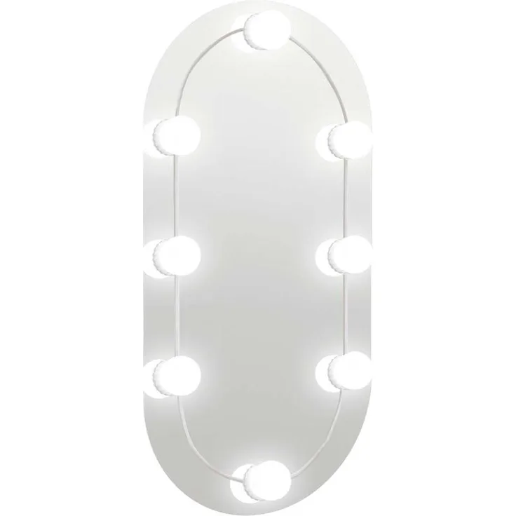 vidaXL Spiegel mit LED-Leuchten 60x30 cm Glas Oval 3102974