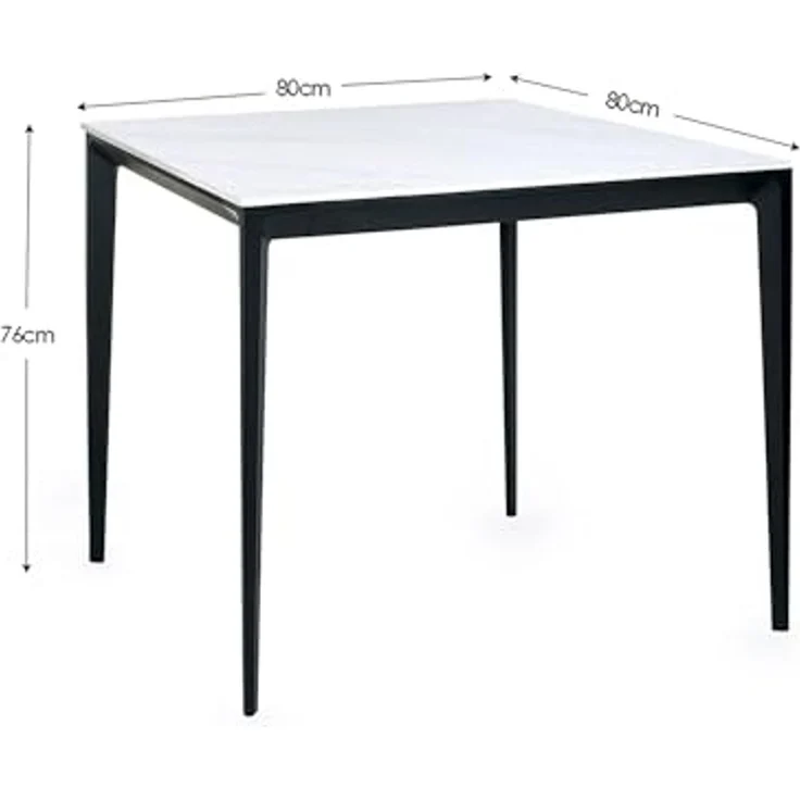 Julian Bowen Miami Esstisch mit Steinplatte, quadratisch, weißer Marmor – Bild 2