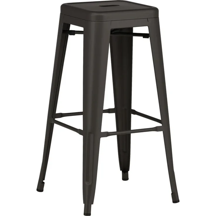 Livetastic Barhocker-Set, dunkelgrau, eckig, abwischbar, Metall, 43x76x43 cm