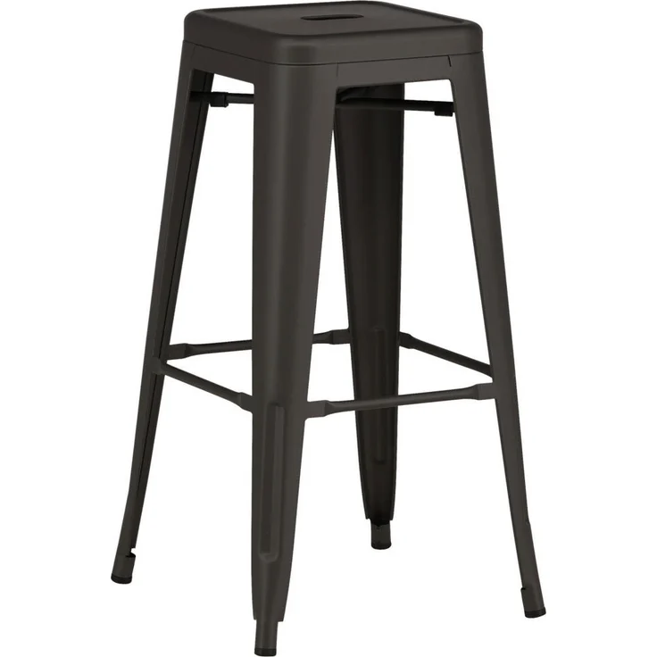 Livetastic Barhocker-Set, dunkelgrau, eckig, abwischbar, Metall, 43x76x43 cm