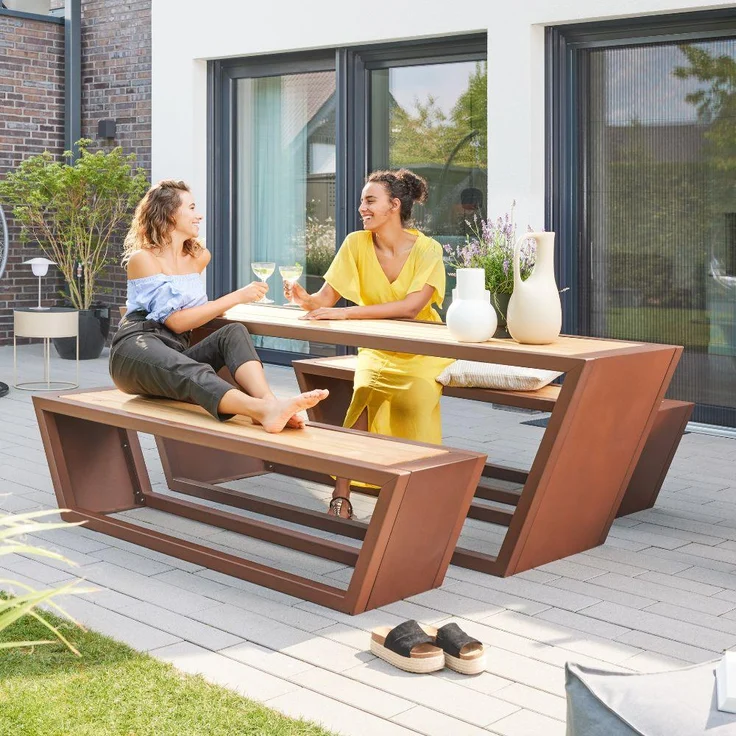 HOME DELUXE Sitzgarnitur aus Stahl und Sibirischer Lärche KOBON - Made in Germany – Bild 3
