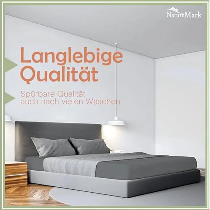 NatureMark Mikrofaser Spannbettlaken – weich, atmungsaktiv und pflegeleicht – hautfreundlich – 90x200 cm, Anthrazit grau – Bild 3
