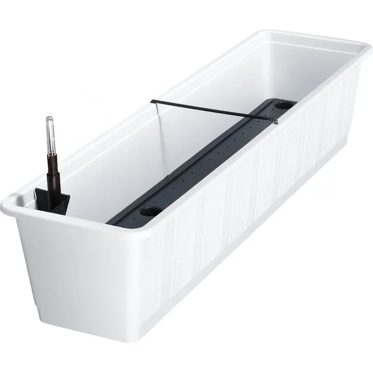 Bewässerungskasten Aqua Gr. 100 cm weiß mit Wasserstandsanzeige