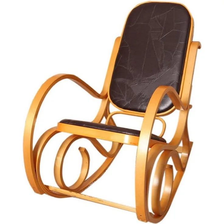 MCW Schaukelstuhl Gallarate, Retro-Design, Stabiles Gestell, Weiche Polsterung, Schaukelfunktion
