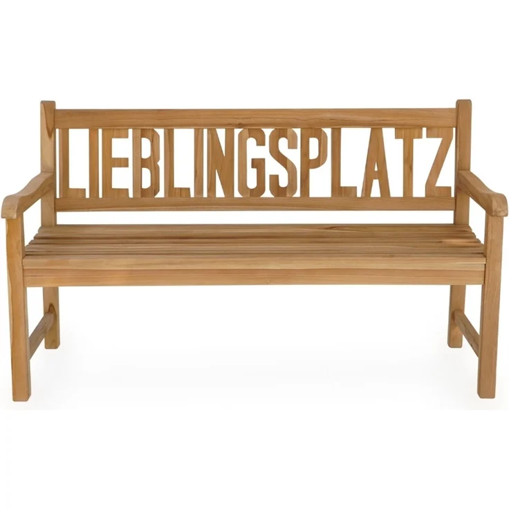 Massive Teak Sitzbank LIEBLINGSPLATZ 130cm Gartenbank Holzbank Teakbank – Bild 2