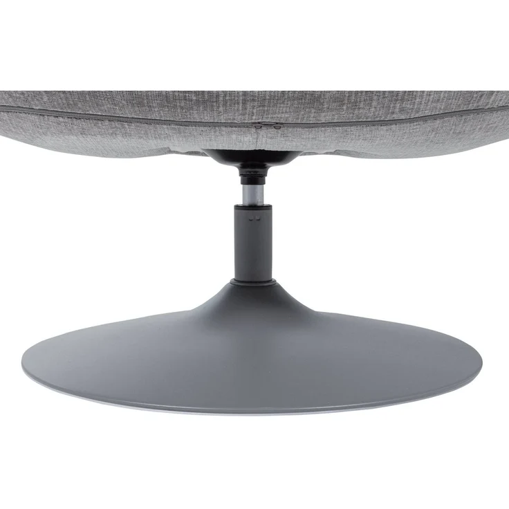 Drehsessel Elvi aus Chenille-Stoff, moderner Relaxsessel mit 360 Grad Drehfunktion, hellgrau – Bild 6
